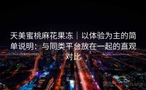 天美蜜桃麻花果冻｜以体验为主的简单说明：与同类平台放在一起的直观对比