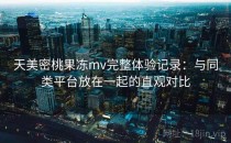 天美密桃果冻mv完整体验记录：与同类平台放在一起的直观对比