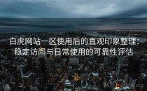 白虎网站一区使用后的直观印象整理：稳定访问与日常使用的可靠性评估
