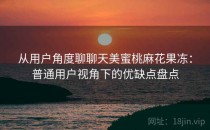 从用户角度聊聊天美蜜桃麻花果冻：普通用户视角下的优缺点盘点