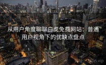 从用户角度聊聊白虎免费网站：普通用户视角下的优缺点盘点