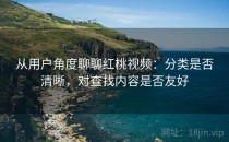 从用户角度聊聊红桃视频：分类是否清晰，对查找内容是否友好