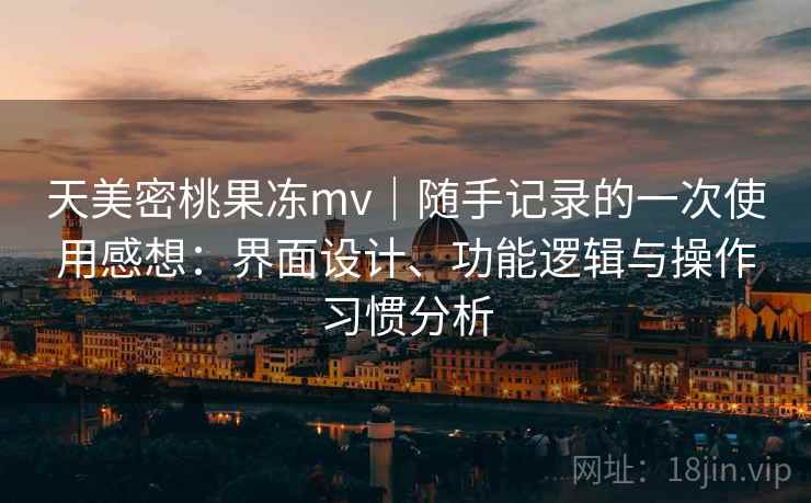 天美密桃果冻mv|随手记录的一次使用感想:界面设计、功能逻辑与操作习惯分析 第2张 天美密桃果冻mv|随手记录的一次使用感想:界面设计、功能逻辑与操作习惯分析 第2张