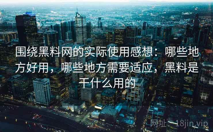 围绕黑料网的实际使用感想：哪些地方好用，哪些地方需要适应，黑料是干什么用的  第2张