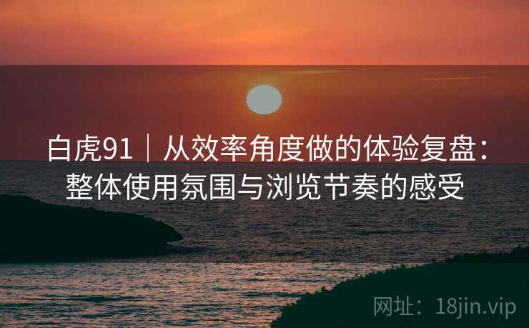 白虎91｜从效率角度做的体验复盘：整体使用氛围与浏览节奏的感受  第2张