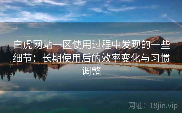 白虎网站一区使用过程中发现的一些细节:长期使用后的效率变化与习惯调整 第2张 白虎网站一区使用过程中发现的一些细节:长期使用后的效率变化与习惯调整 第2张