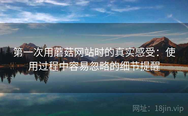 第一次用蘑菇网站时的真实感受:使用过程中容易忽略的细节提醒 第1张 第一次用蘑菇网站时的真实感受:使用过程中容易忽略的细节提醒 第1张