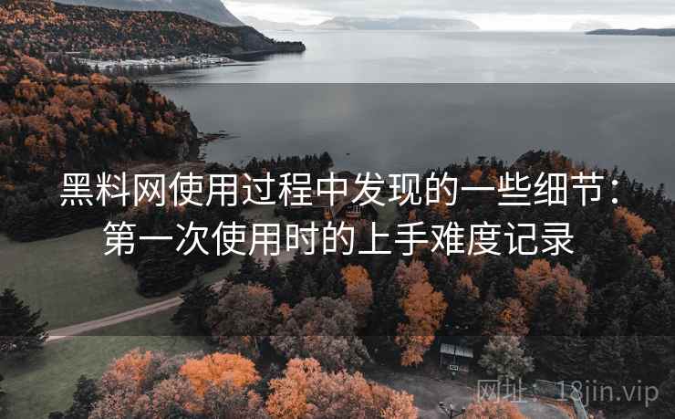 黑料网使用过程中发现的一些细节:第一次使用时的上手难度记录 第2张 黑料网使用过程中发现的一些细节:第一次使用时的上手难度记录 第2张
