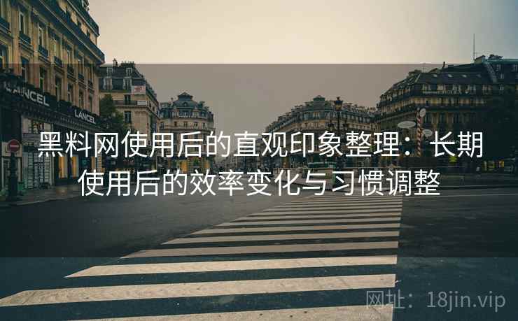 黑料网使用后的直观印象整理：长期使用后的效率变化与习惯调整  第2张